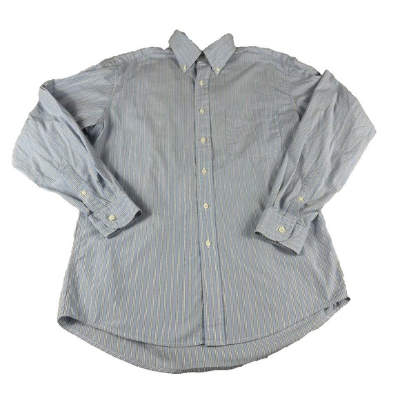 J Crew Vintage Oarsman Tag Shirt Mens 14.5 33 Small Blue Striped Elevated Basics - Picture 1 of 7